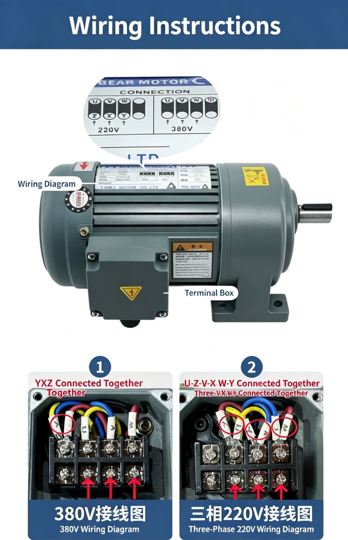 Gear motor wiring diagram Gear motor wiring diagram