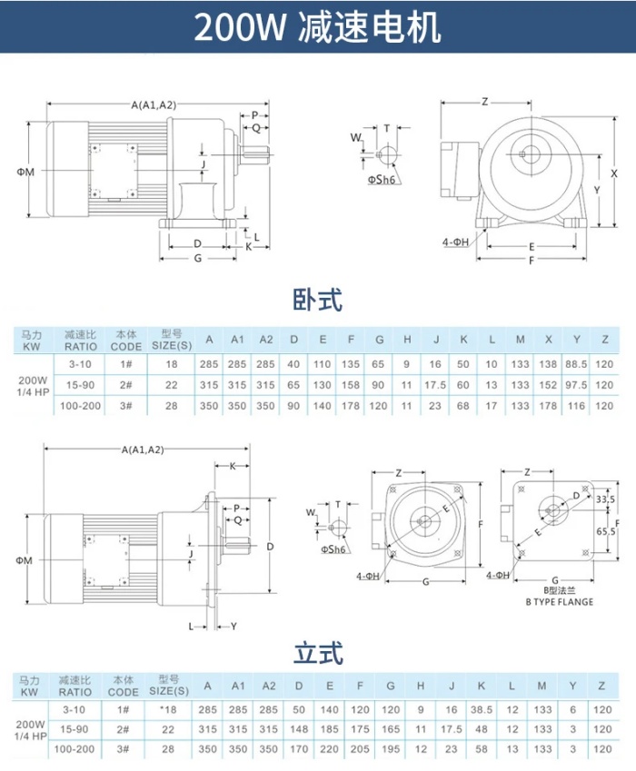 200W helical gear motor 200W helical gear motor