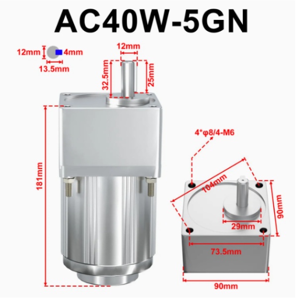 AC40W-5GN Micro AC Gear Motor AC40W-5GN Micro AC Gear Motor