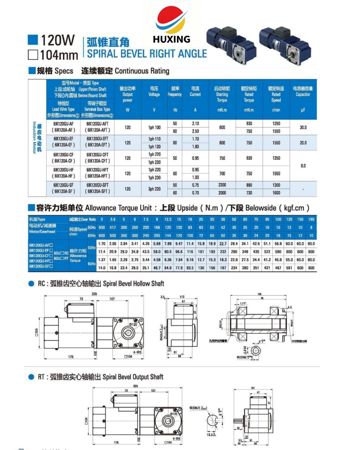 120 WGear Reduction Motor 120 WGear Reduction Motor
