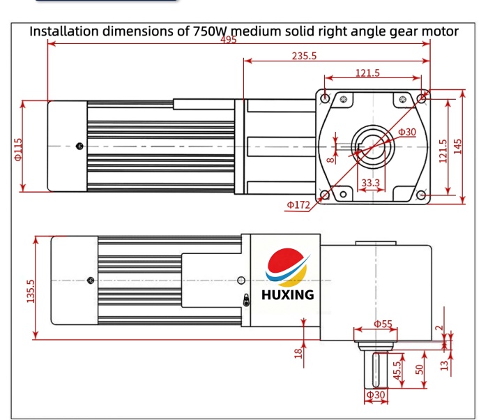 750W right angle AC motor